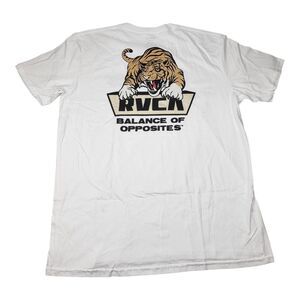 RVCA Balance Of Opposites Tiger Logo Mens White T Shirt Size 3XL XXL